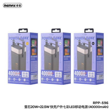 Remax RPP-596 Fluorite Series 40000mAh High-Capacity Power Bank