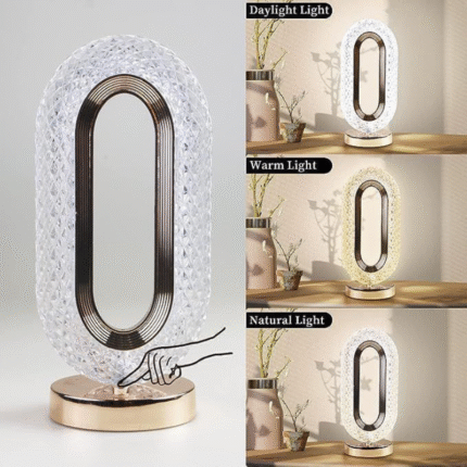V Crystal Table Lamp - 3 Modes USB Rechargeable Luxury Design