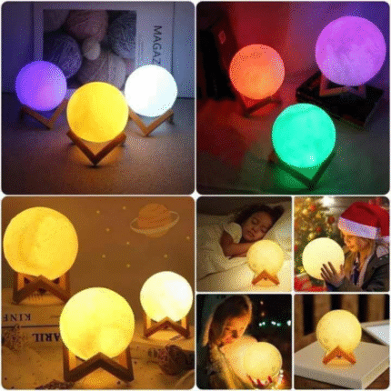 DIY 3D Painting Moon Lamp – Battery Operated Night Light with Stand for Kids