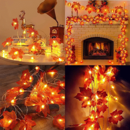 Maple Leaf String Lights – Autumn Style Decoration