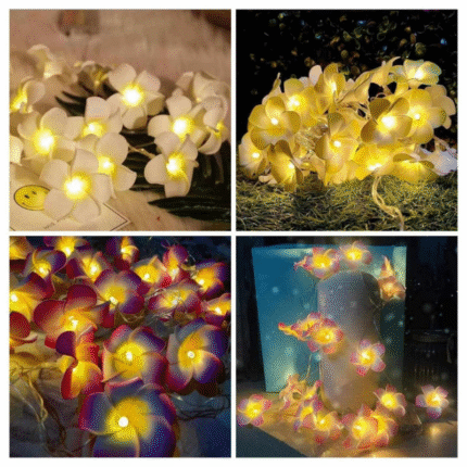 Plumeria Flower String Lights – LED Decorative Floral Light