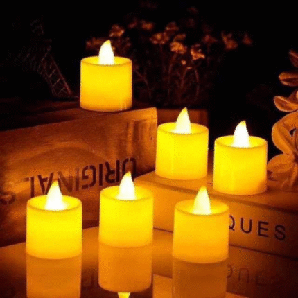 Multicolour LED Flameless Candle Lights – Battery Operated Tea Lights (Set of 12/1)
