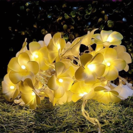 Plumeria Flower String Lights – Decorative LED Fairy Light Set