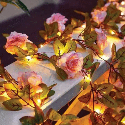 Rose Flower String Lights – Elegant Decorative Fairy Lights for Room & Events