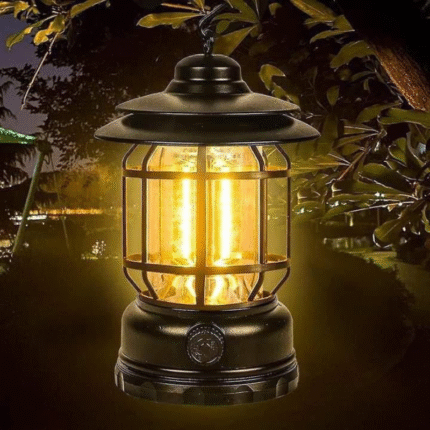 Vintage USB Rechargeable LED Lantern – Dimmable Camping & Emergency Light
