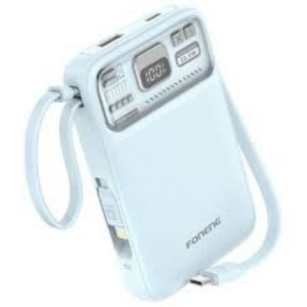 FONENG PX112 10000mAh Magnetic Power Bank with 2 Cables - White