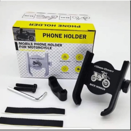 Aluminum Alloy Motorcycle/Bike Mobile Phone Holder with Mirror Mount – 360° Adjustable